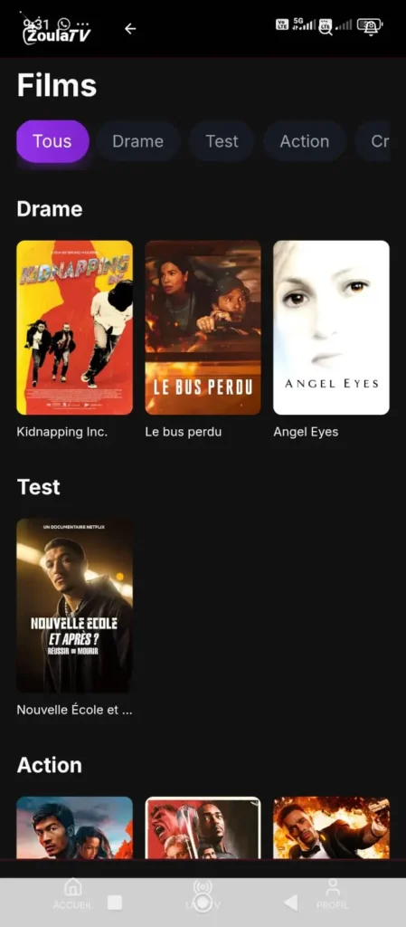 zoula tv app screenshot